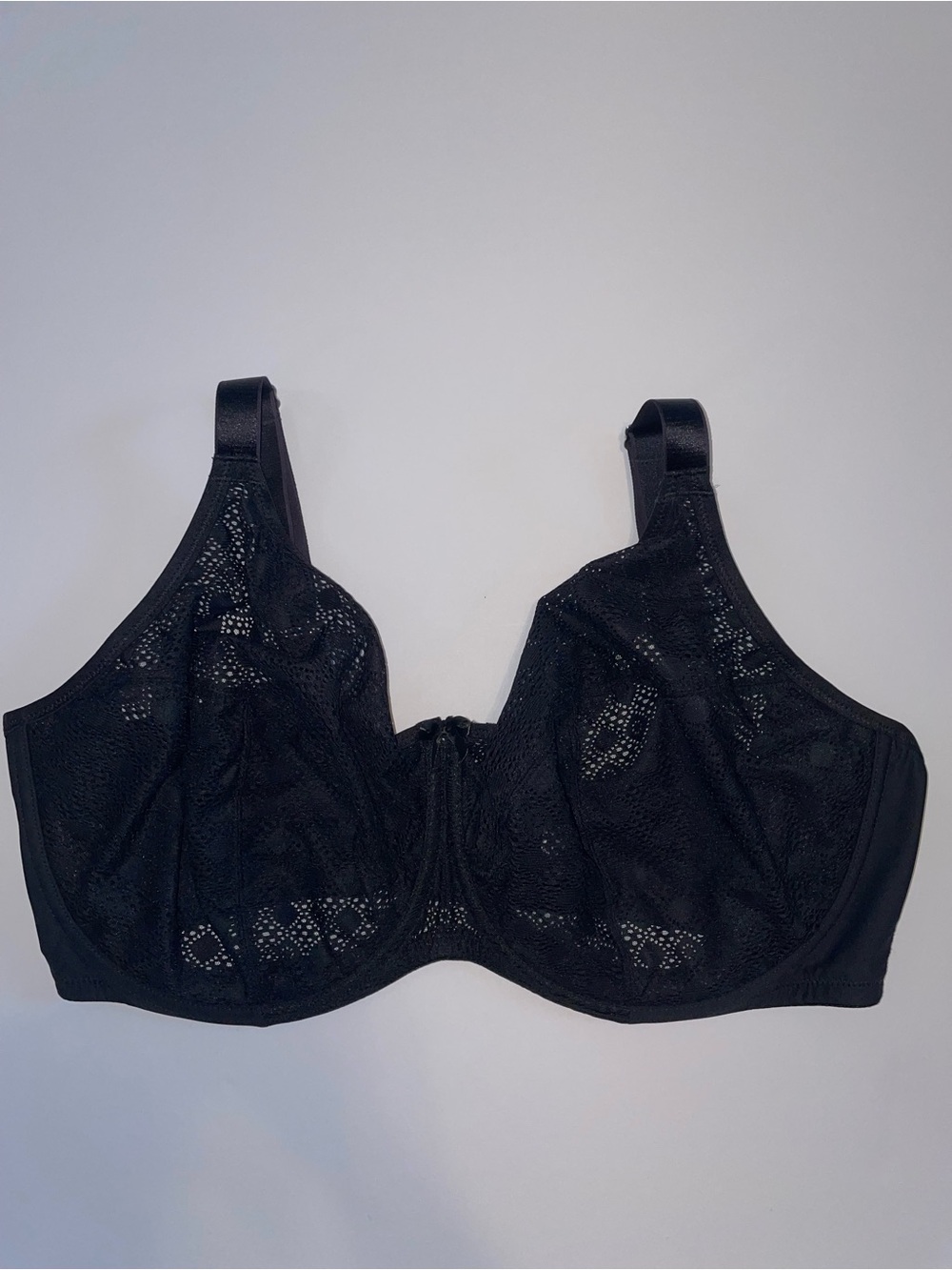 Glamorise Black Lace Comfort WonderWire Bra 9855 46H